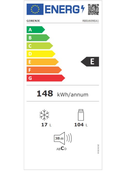 Gorenje RBIU609EA1 beépíthető egyajtós hűtő