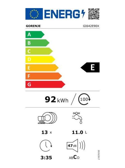 Gorenje Gi642E90X Beépíthető Mosogatógép