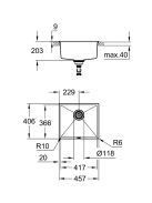 Grohe K700 Undermount Kompozit Mosogatótálca 31653Ap0