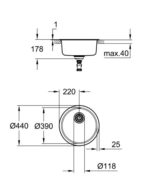 Grohe K200 Rozsdamentes Mosogatótálca (31720Sd0)