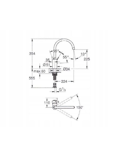 Grohe 30431000 Mosogató Csaptelep Króm