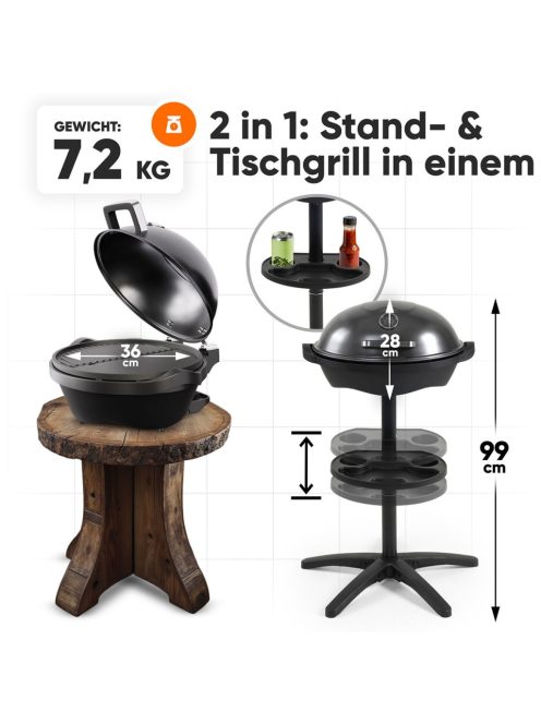 ProfiCook PC-BQS 1303 fekete Barbeque állógrill