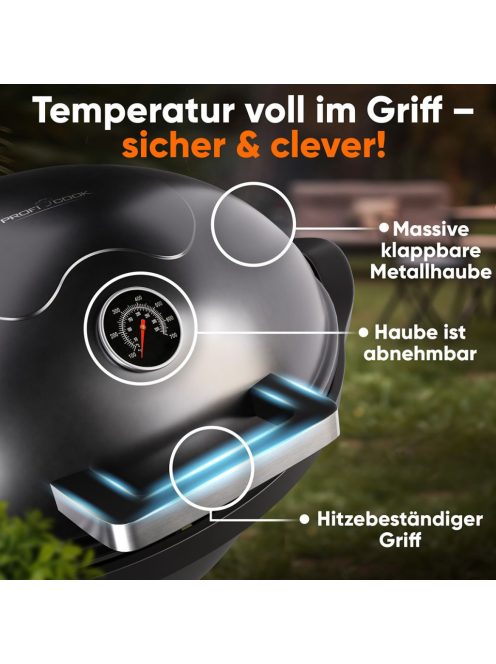 ProfiCook PC-BQS 1303 fekete Barbeque állógrill