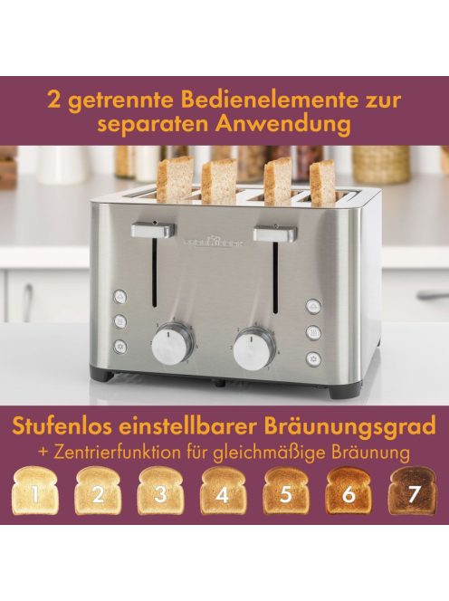 ProfiCook PC-TA 1252 inox kenyérpirító
