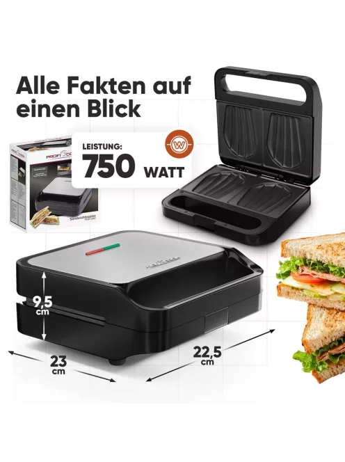 ProfiCook PC-ST 1297 szendvics kenyérpirító rozsdamentes acél