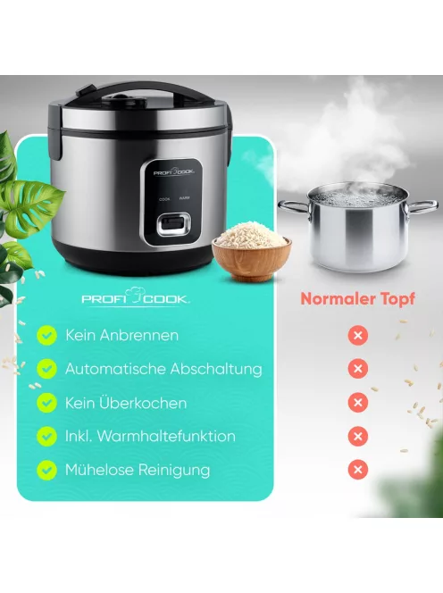 ProfiCook PC-RK 1285 rizsfőző rozsdamentes acél