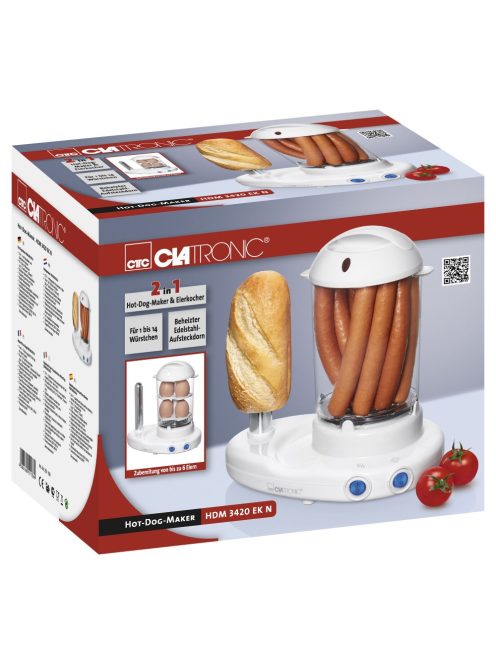 Clatronic HDM 3420 EK N fehér hotdog készítő