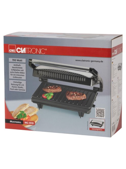 Clatronic Mg 3519 Fekete-Inox 700W Mini Kotaktgrill