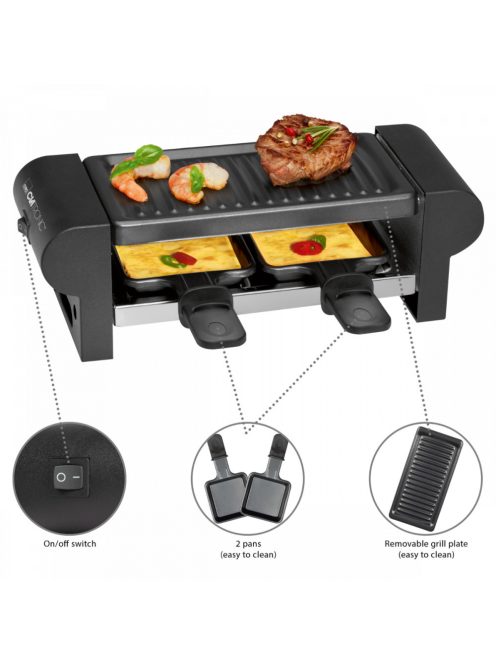 Clatronic RG 3592 fekete grill, raclette