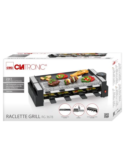 Clatronic RG 3678 fekete 8 Pfännchen raclette grill