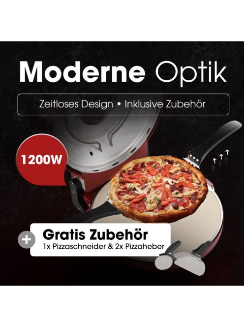 Clatronic PM 3787 rot 1.200W pizzasütő