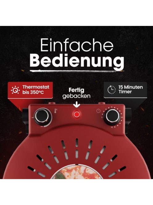 Clatronic PM 3787 rot 1.200W pizzasütő