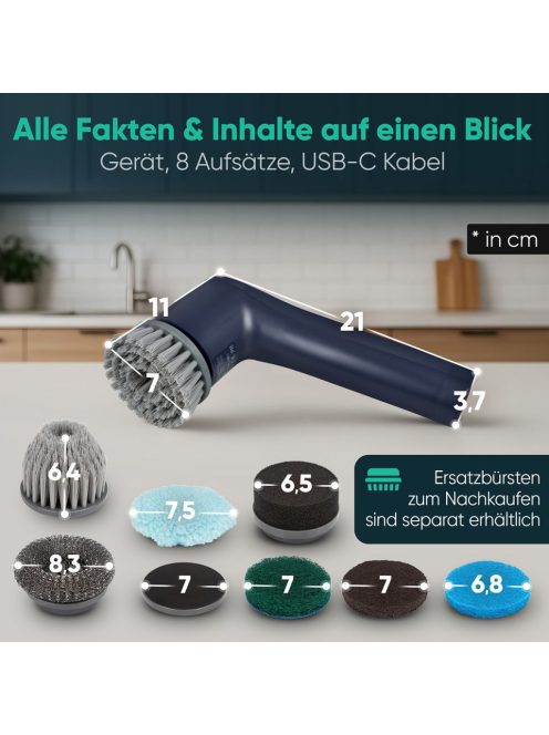 Elektromos ERB 3815 A akkus tisztítókefe 