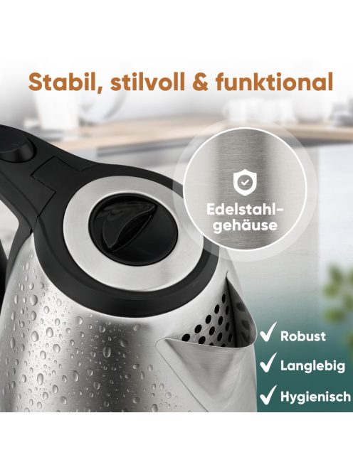 Clatronic WKS 3830 vízforraló rozsdamentes acél