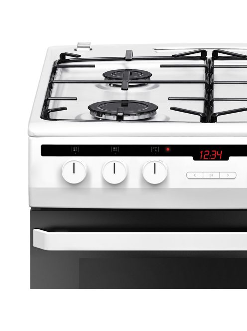 Amica 618Ge3.33Hzptanq/W/ ( 55700) Fehér 60 Cm Széles Digitális Órás Kombinált Tűzhely
