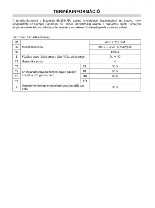 Amica A5Kg8.2(Xn)M ( 56013) Tűzhely