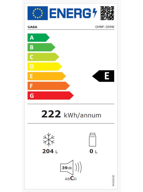 Gaba Ghnf-204W No-Frost Fagyasztószekrény