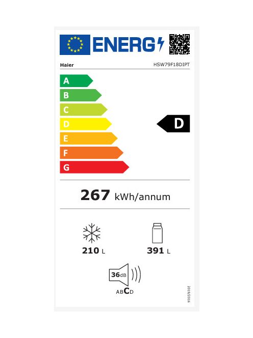 Haier HSW79F18DIPT Side by Side hűtő