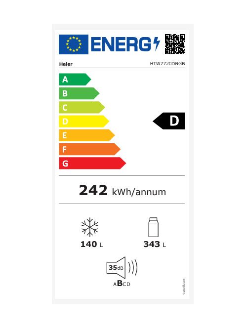 Haier HTW7720DNGB alulfagyasztós hűtő