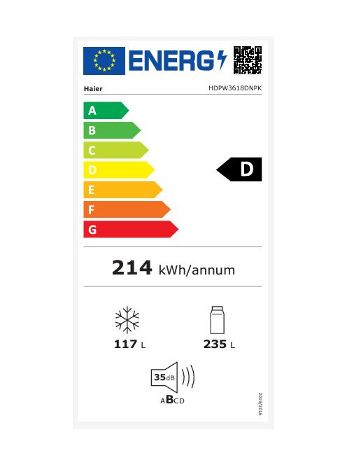 Haier HDPW3618DNPK alulfagyasztós hűtő