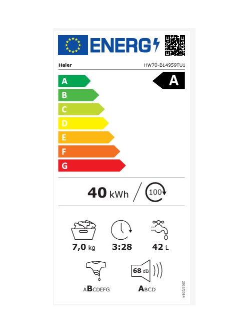 Haier HW70-B14959TU1-S elöltöltős mosógép