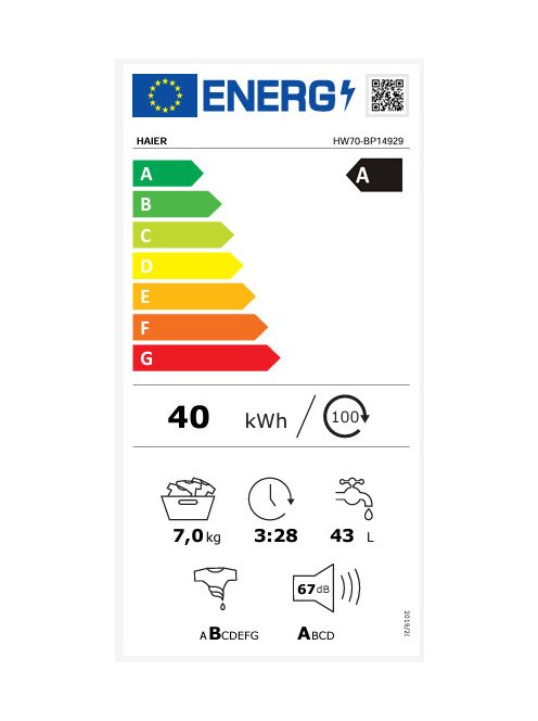 Haier Hw70-Bp14929-S Keskeny Elöltöltős Mosógép