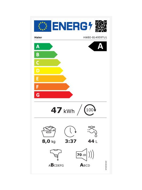 Haier HW80-B14959TU1-S elöltöltős mosógép