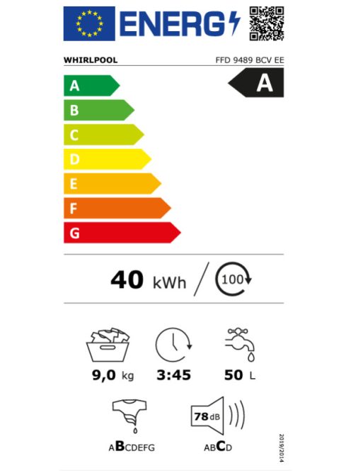 Whirlpool FFD 9489 BCV EE elöltöltős mosógép
