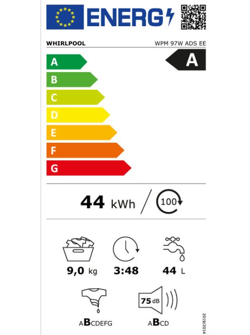 Whirlpool WPM 97W ADS EE elöltöltős mosógép