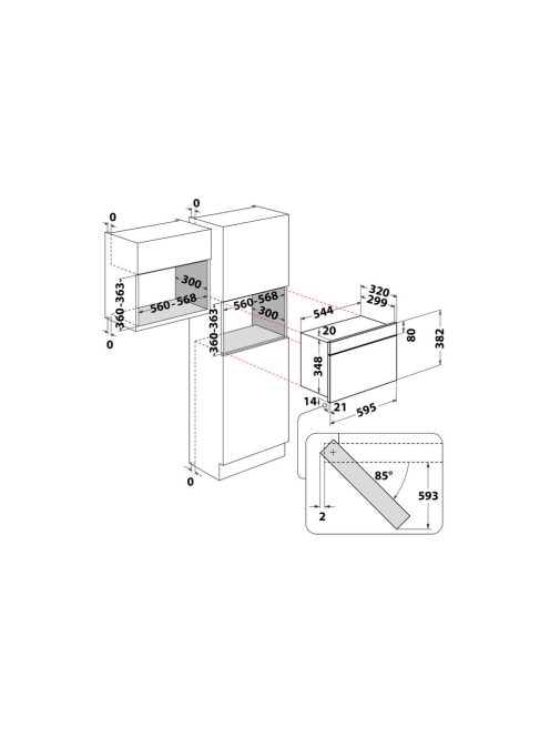Whirlpool WMN464BX Beépíthető mikró