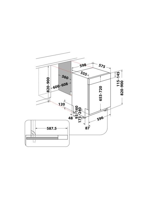 Whirlpool WBO 3033PL X Beépíthető mosogatógép