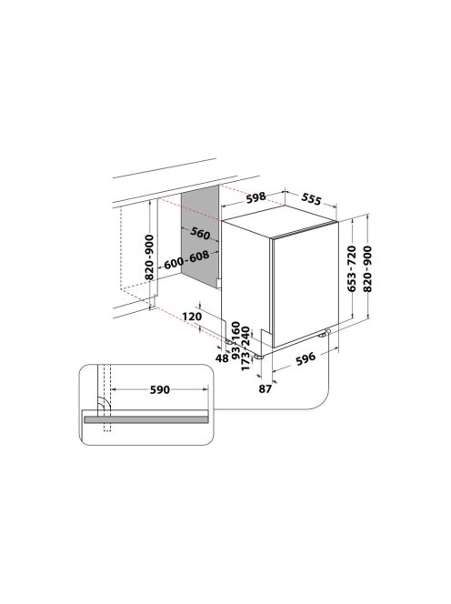 Whirlpool WIO 3C33 E 6.5 Beépíthető mosogatógép