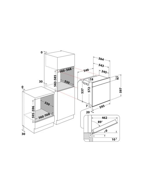 Whirlpool WOI4S8PPM1SB beépíthető sütő