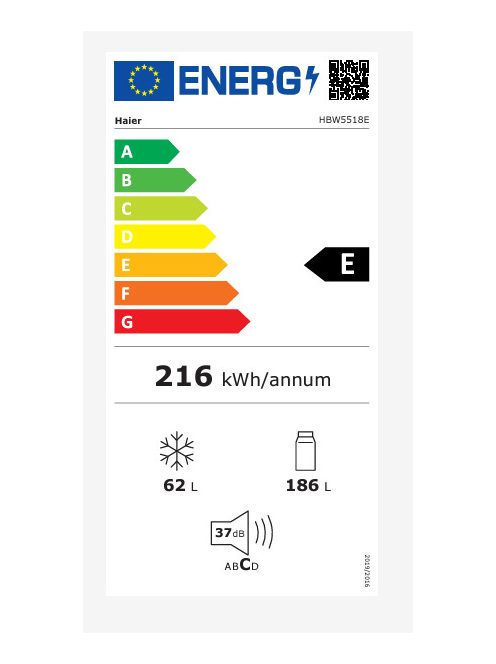 Haier Hbw5518E beépíthető alulfagyasztós hűtő