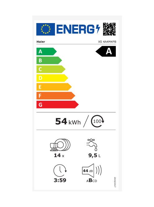 Haier XS 4A4M4PB Beépíthető Mosogatógép