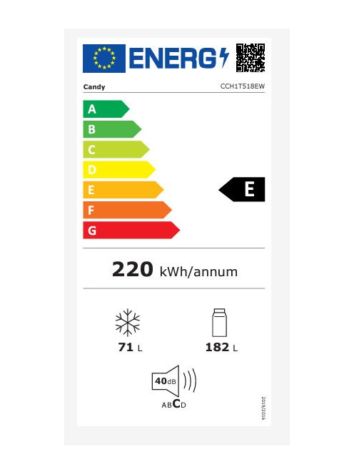 Candy CCH1T518EW alulfagyasztós hűtő