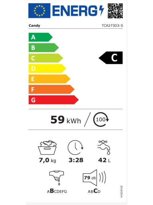 Candy TCA273D3-S felültöltős mosógép