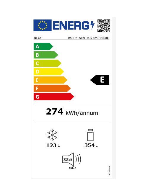 Beko B5RDNE504LDXB felülfagyasztós hűtő