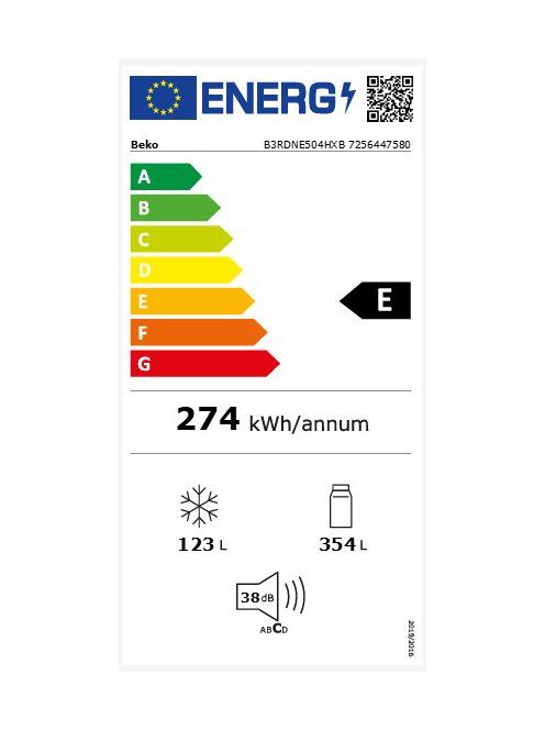 Beko B3RDNE504HXB flülfagyasztós hűtő