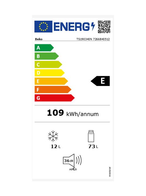 Beko Ts190340N: Hűtő (Pult Alá Helyezhető)