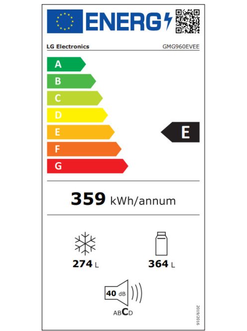 LG GMG960EVEE Side by Side hűtő