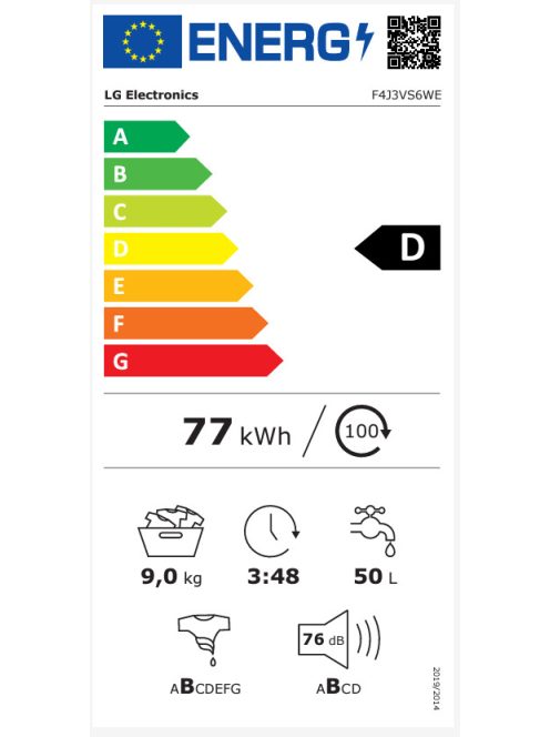 Lg F4J3Vs6We Elöltöltős Mosógép