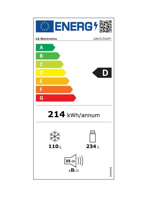 LG GBV5150DPY alulfagyasztós hűtő