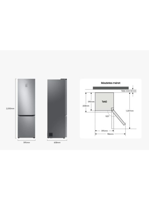 Samsung RB34C670DSA/EF alulfagyasztós hűtő