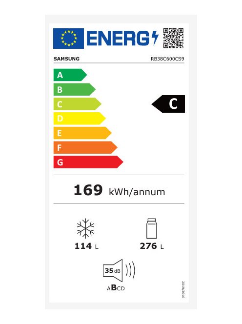 Samsung RB38C600CS9/EF alulfagyasztós hűtő