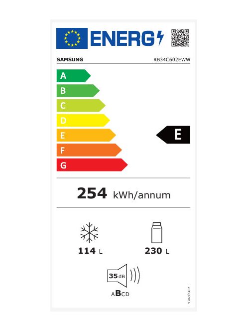 Samsung RB34C602EWW/EF alulfagyasztós hűtő