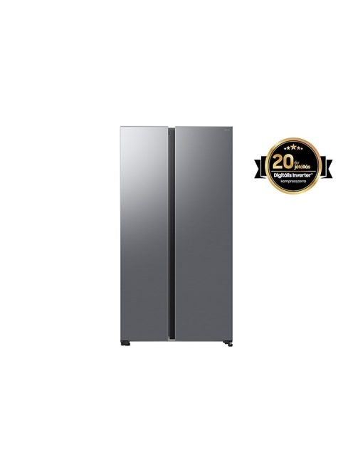 Samsung  RS70F65QETEO Side-by-Side hűtőszekrény AI Energia üzemmóddal 659 L, matt metál
