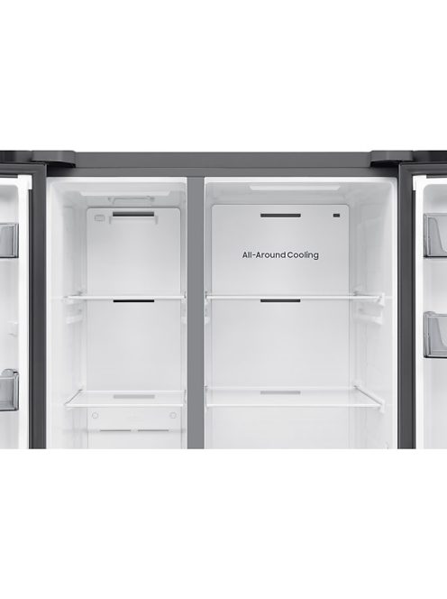 Samsung  RS70F65QETEO Side-by-Side hűtőszekrény AI Energia üzemmóddal 659 L, matt metál